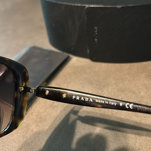 PRADA SPR 08O 2AU-6S1 HAVANA GOLD GRADIENT AUTHENTIC FRAMES SUNGLASSES 57-17 - Picture 4 of 6